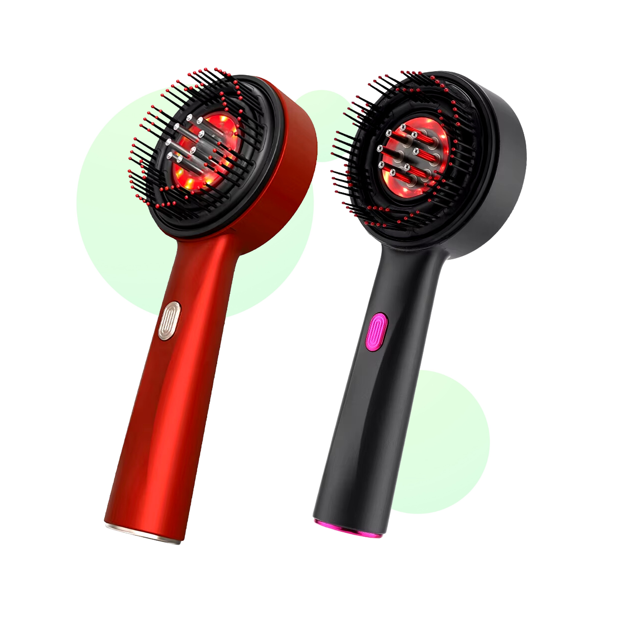 OasiCapilar™ | Peine eléctrico para masaje del cuero cabelludo – Luz roja y aplicador de aceite – Anticaída y crecimiento capilar