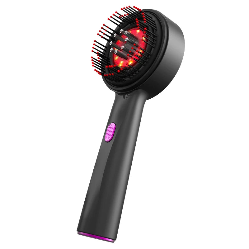 OasiCapilar™ | Peine eléctrico para masaje del cuero cabelludo – Luz roja y aplicador de aceite – Anticaída y crecimiento capilar